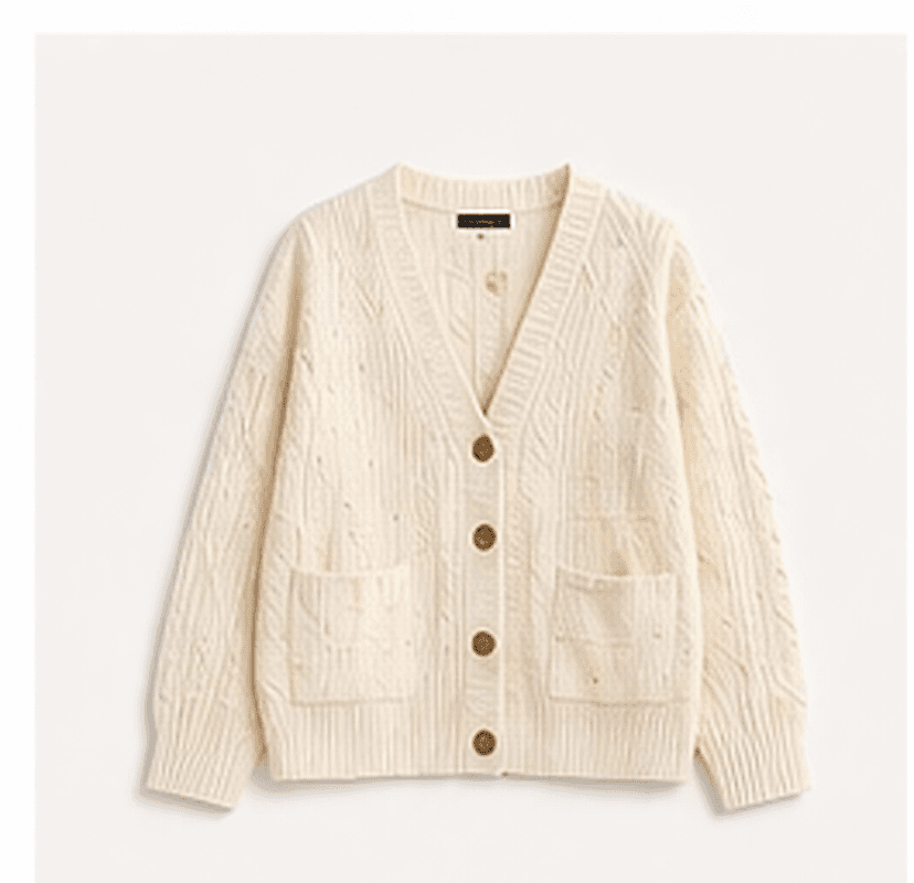 ケーブルニットカーディガン（アイボリー）