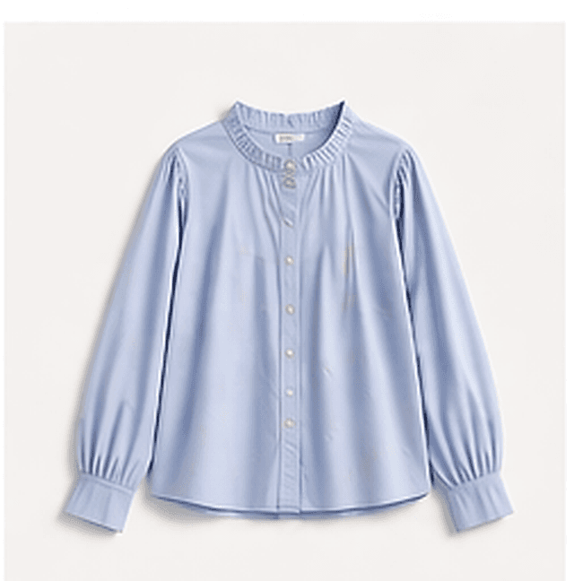 フリルカラーブラウス（ライトブルー）