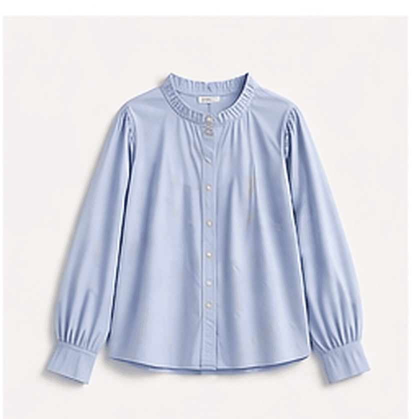 フリルカラーブラウス（ライトブルー）
