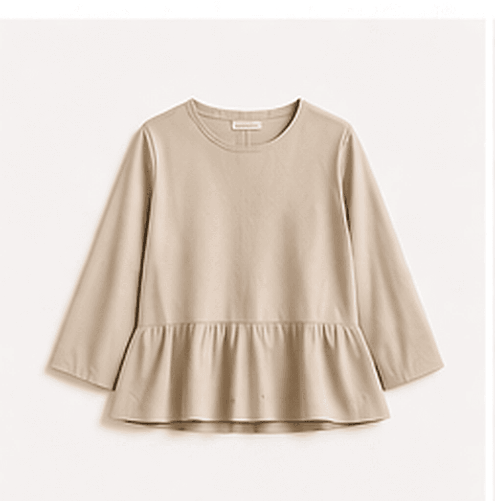 ペプラムトップス（ベージュ）