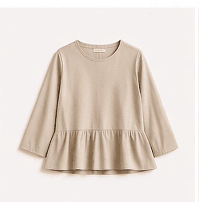 ペプラムトップス（ベージュ）