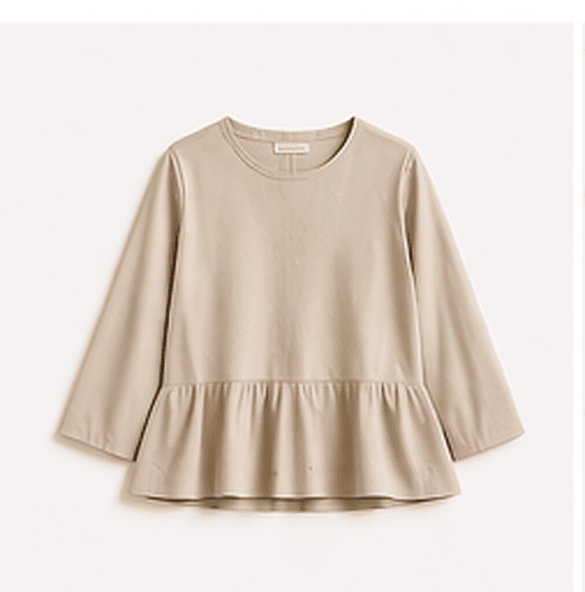 ペプラムトップス（ベージュ）