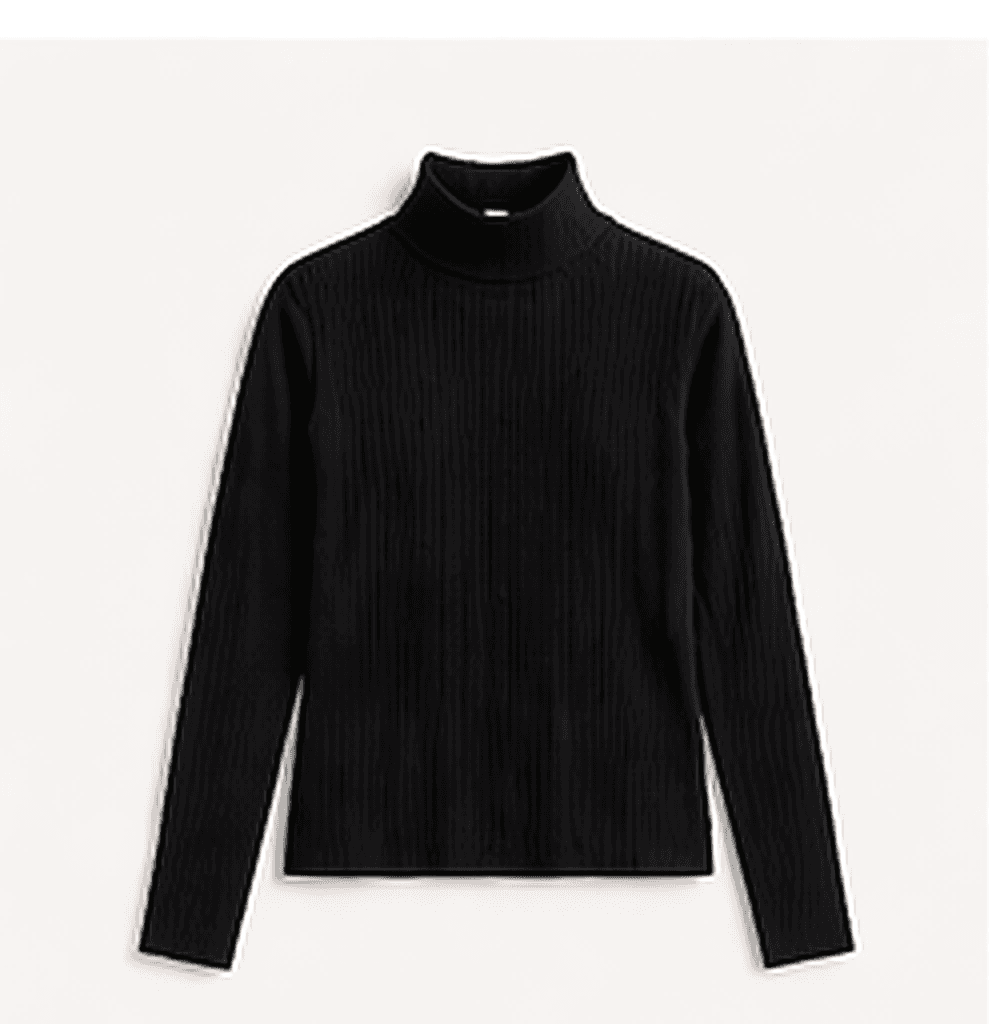 リブタートルネック（ブラック）