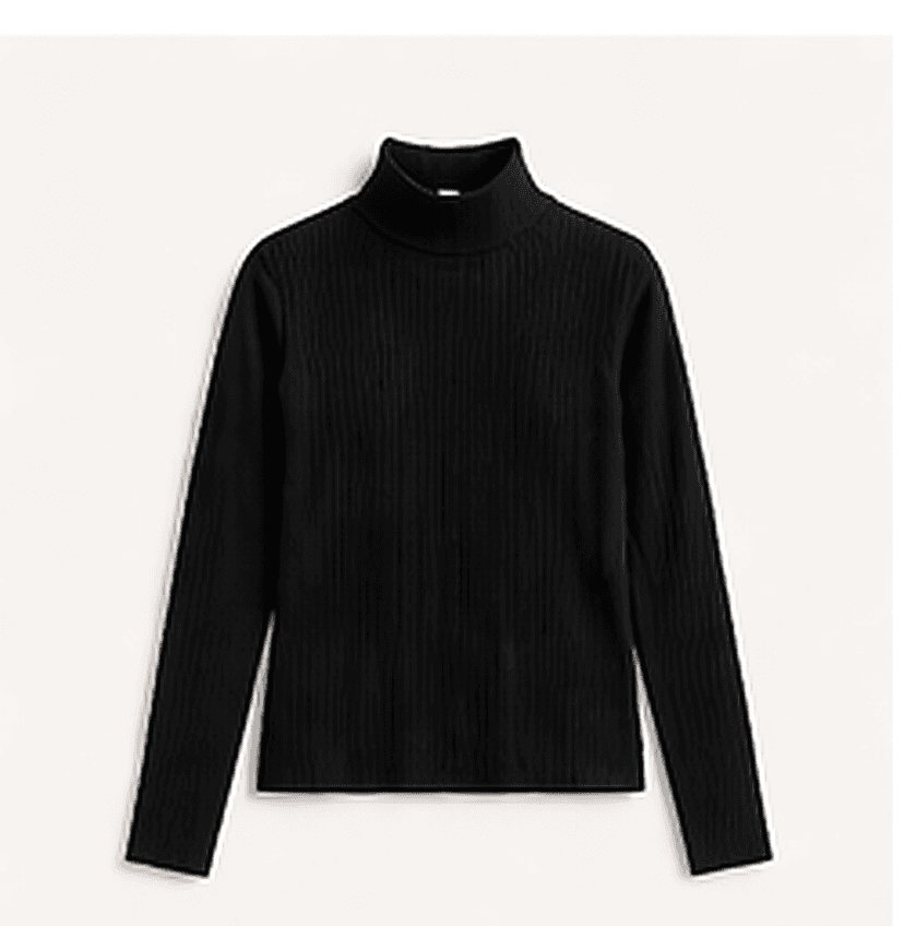 リブタートルネック（ブラック）