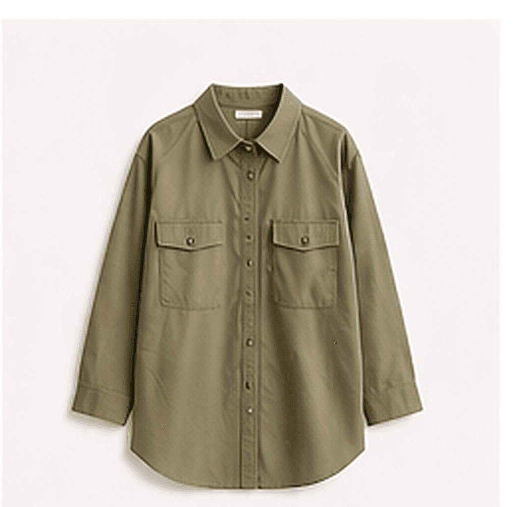 シャツジャケット（カーキ）