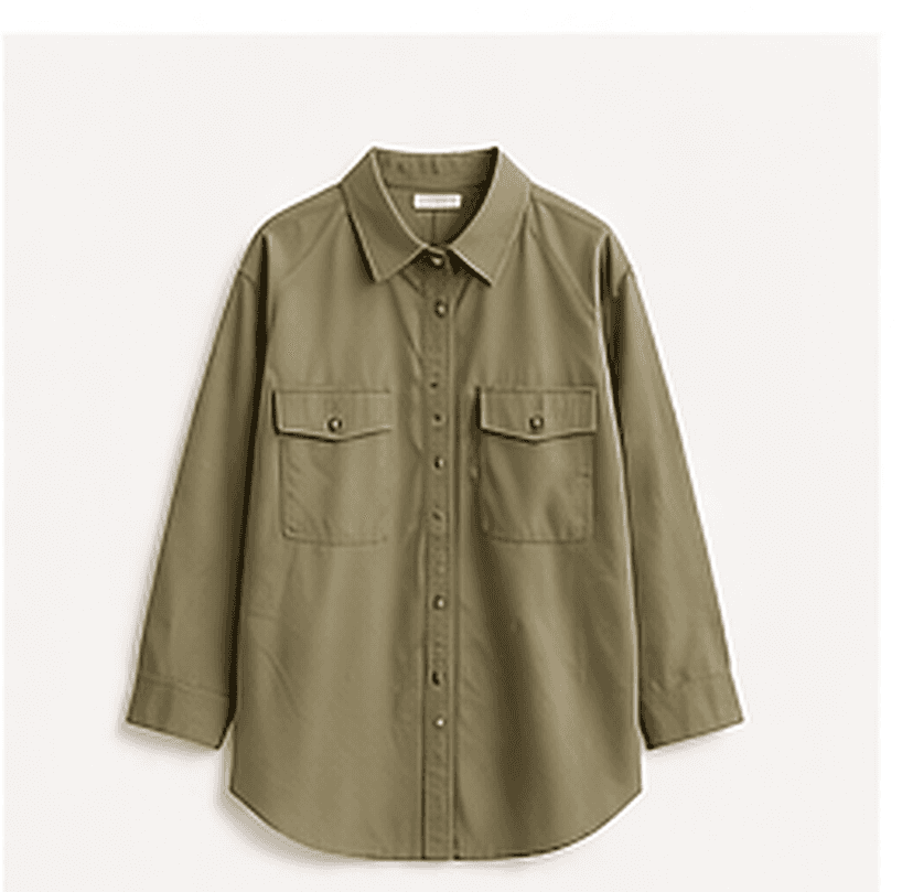 シャツジャケット（カーキ）