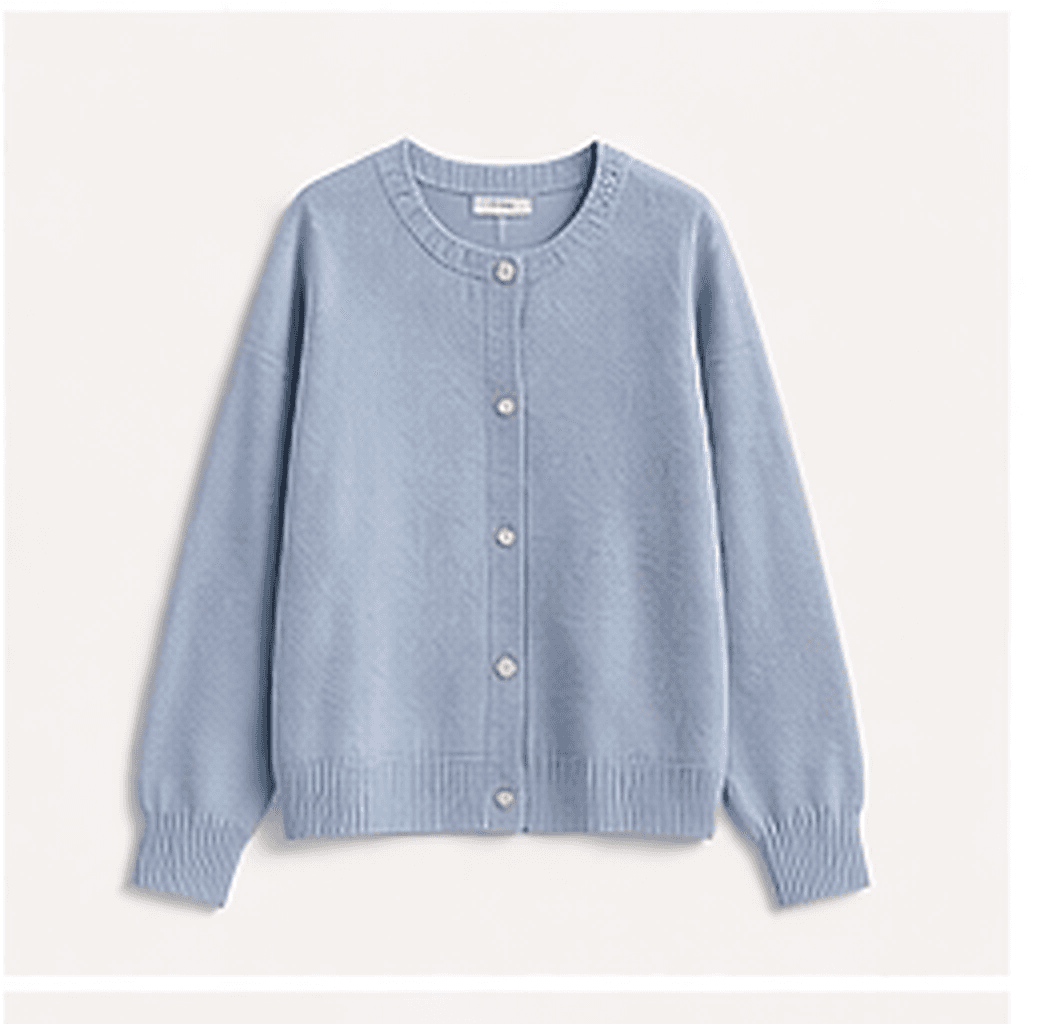ラウンドネックカーディガン（ブルー）