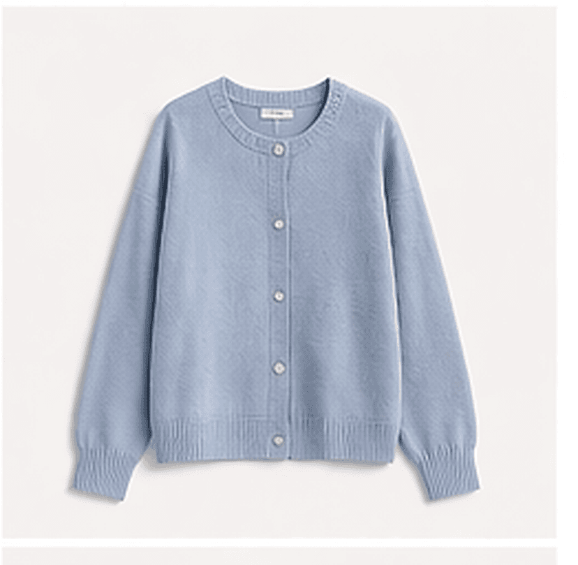 ラウンドネックカーディガン（ブルー）