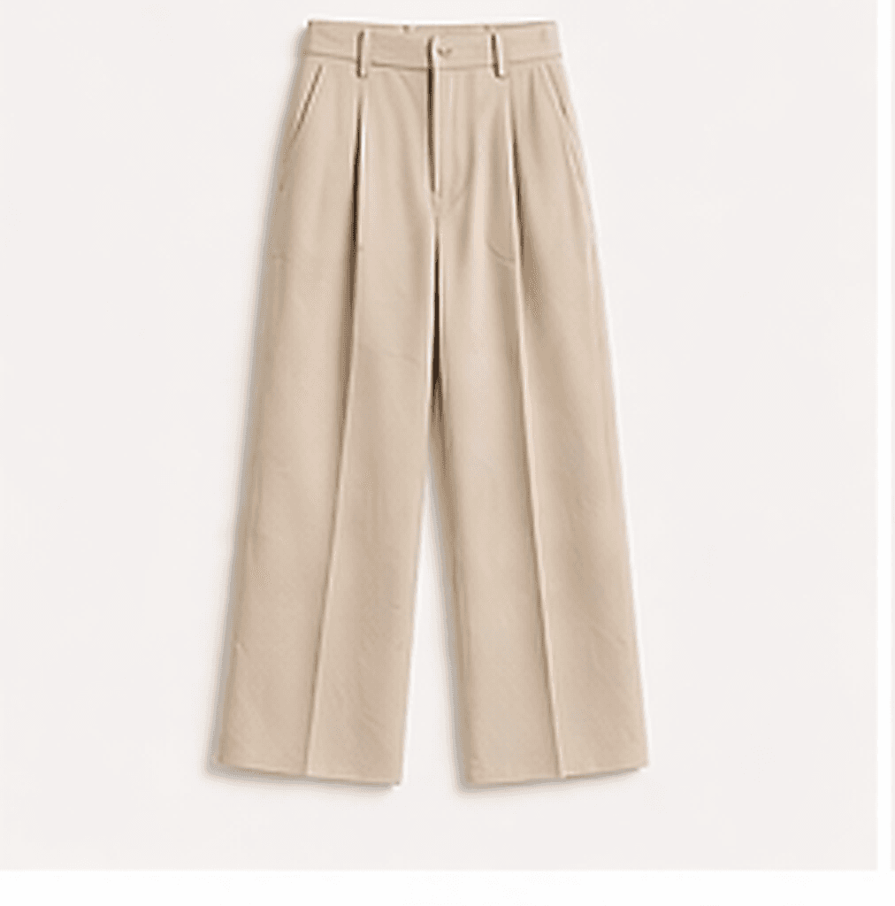 ワイドテーパードパンツ（ベージュ）