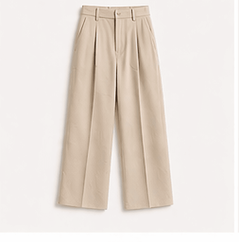 ワイドテーパードパンツ（ベージュ）